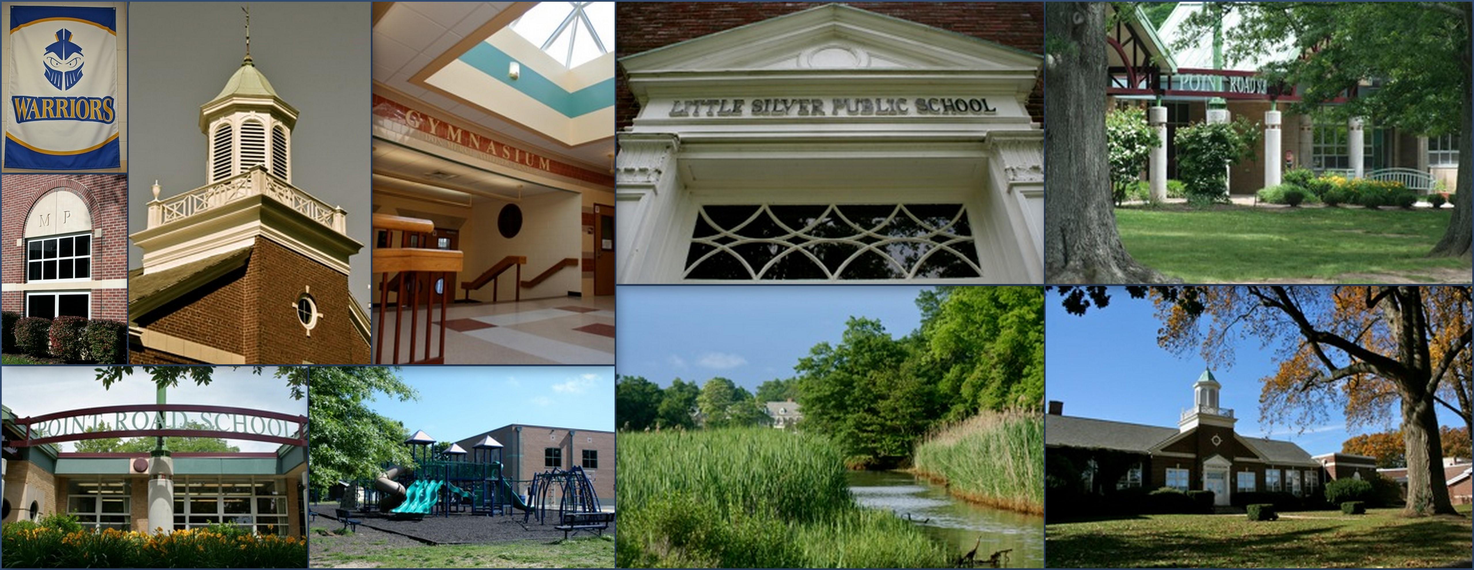 collage of the school buildings and interior