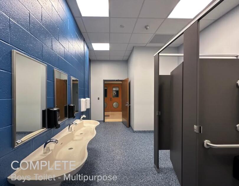 Point Road Boys Bathroom by Multipurpose Room